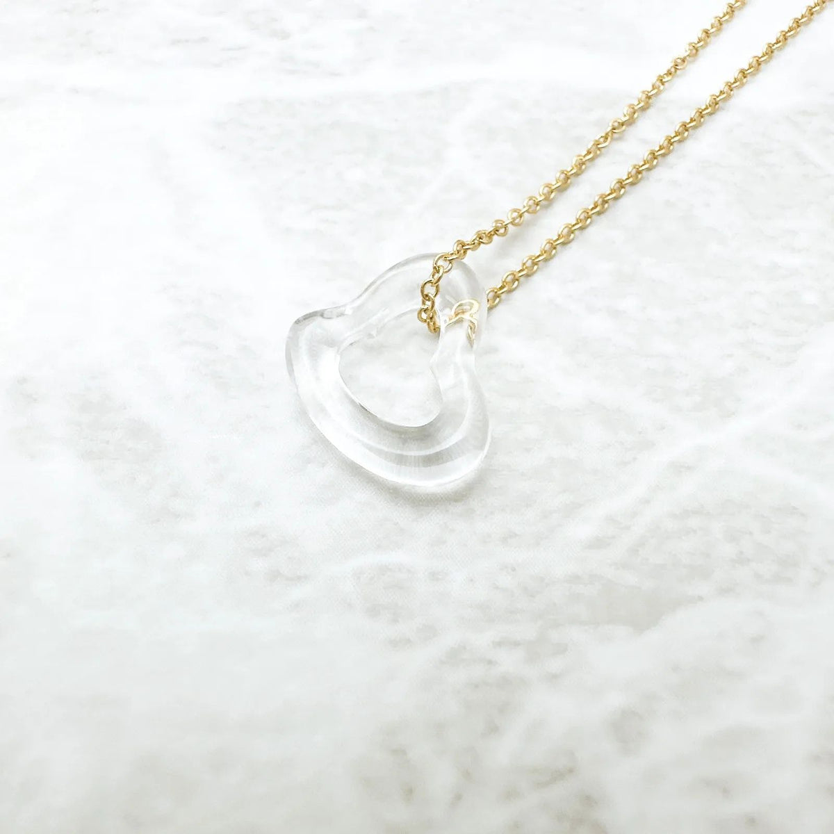 Tiffany & Co Open Heart Crystal Yellow Gold Necklace 41 — view 2