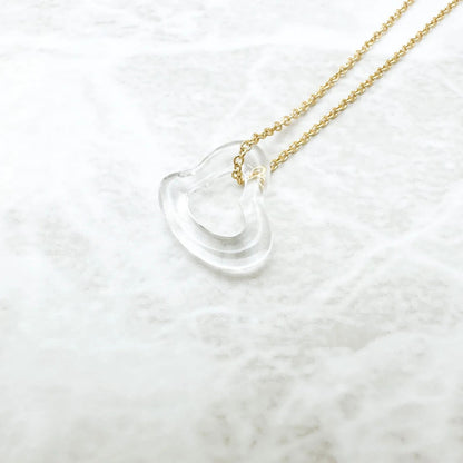 Tiffany & Co Open Heart Crystal Yellow Gold Necklace 41 — view 2