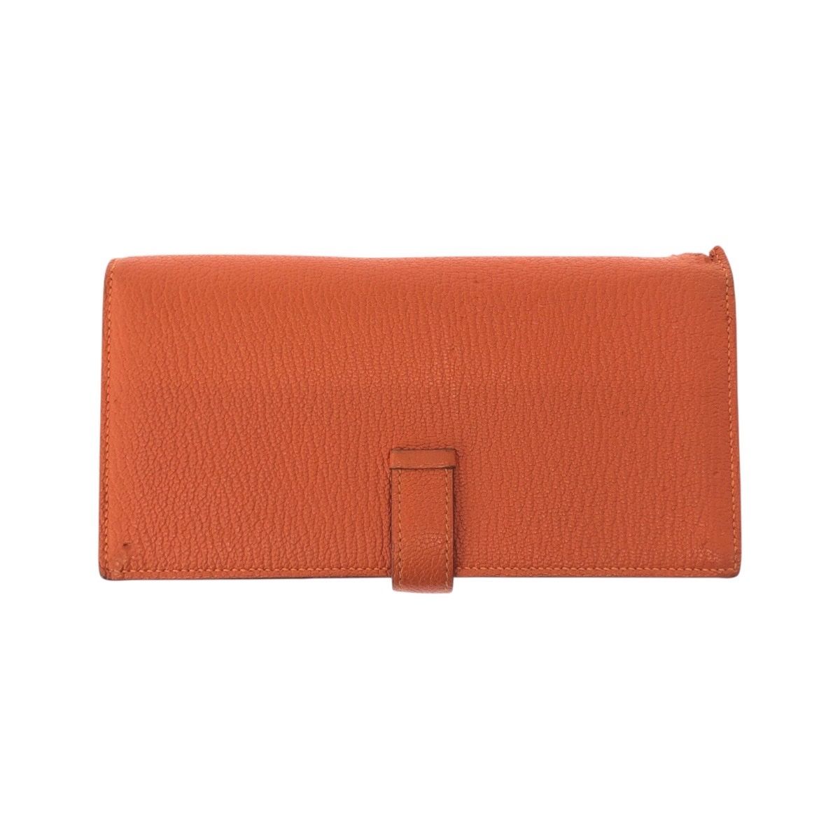 Hermes Bearn Souffle Orange Silver Veau Epsom Wallet — view 2