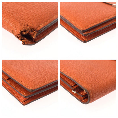 Hermes Bearn Souffle Orange Silver Veau Epsom Wallet — view 3
