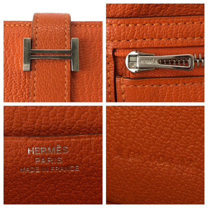 Hermes Bearn Souffle Orange Silver Veau Epsom Wallet — view 7