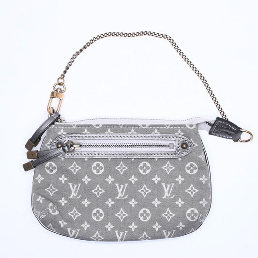 Louis Vuitton Monogram Mini Lin Mini Pochette Accessoires Plantine Handbag Gray