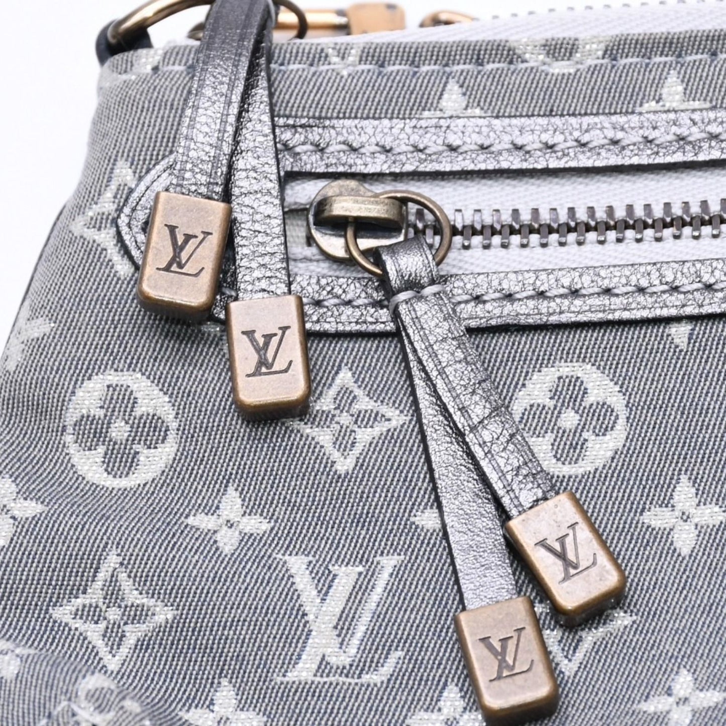 Louis Vuitton Monogram Mini Lin Mini Pochette Accessoires Plantine Handbag Gray — view 7