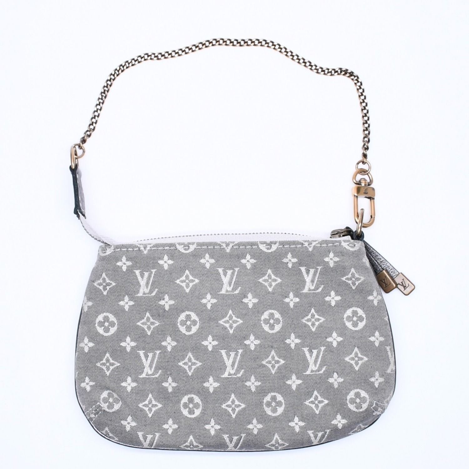 Louis Vuitton Monogram Mini Lin Mini Pochette Accessoires Plantine Handbag Gray — view 2