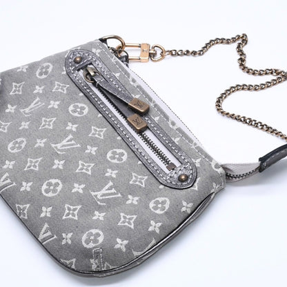 Louis Vuitton Monogram Mini Lin Mini Pochette Accessoires Plantine Handbag Gray — view 3
