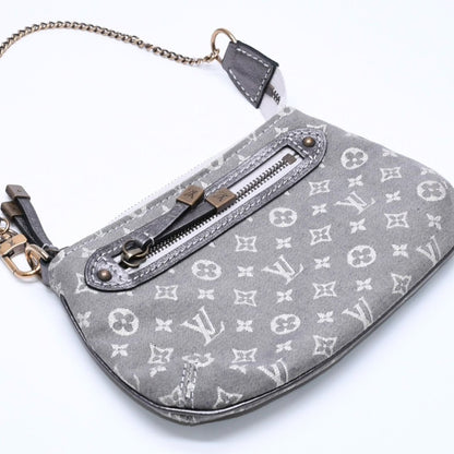 Louis Vuitton Monogram Mini Lin Mini Pochette Accessoires Plantine Handbag Gray — view 4