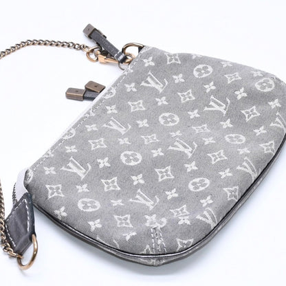 Louis Vuitton Monogram Mini Lin Mini Pochette Accessoires Plantine Handbag Gray — view 5