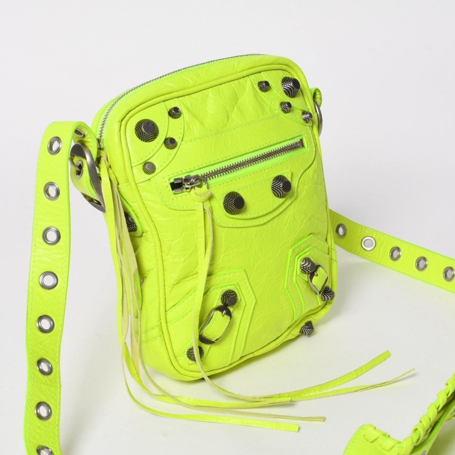 Balenciaga le Cagole Cross Belt Bag Yellow Green — view 3
