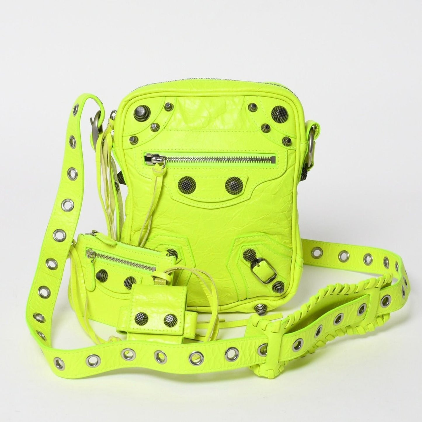 Balenciaga le Cagole Cross Belt Bag Yellow Green