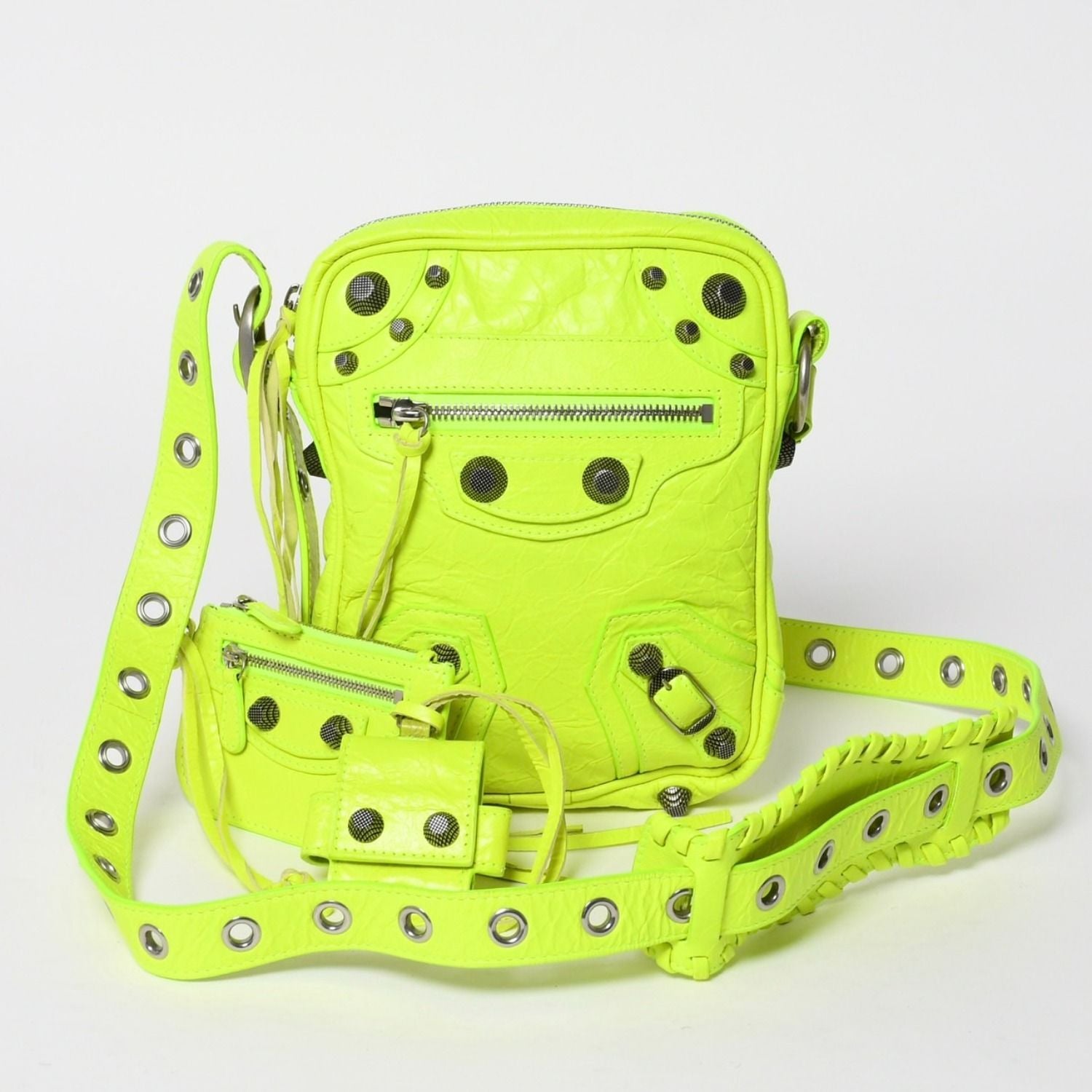 Balenciaga le Cagole Cross Belt Bag Yellow Green