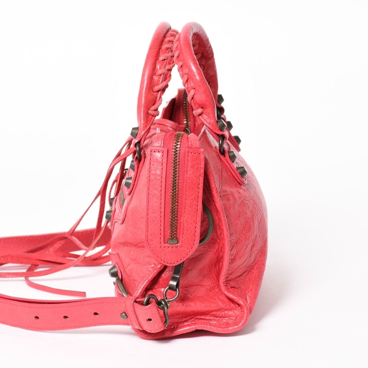 Balenciaga Classic Mini City 2-Way Shoulder Bag Leather Red Pink — view 4