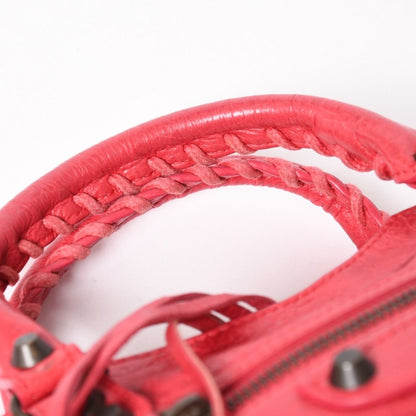 Balenciaga Classic Mini City 2-Way Shoulder Bag Leather Red Pink — view 6
