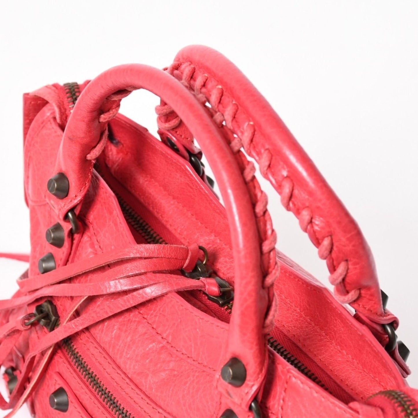Balenciaga Classic Mini City 2-Way Shoulder Bag Leather Red Pink — view 5