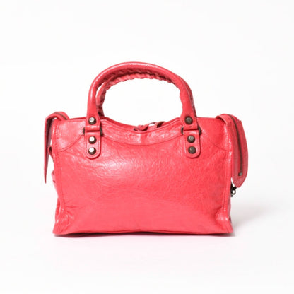 Balenciaga Classic Mini City 2-Way Shoulder Bag Leather Red Pink — view 2