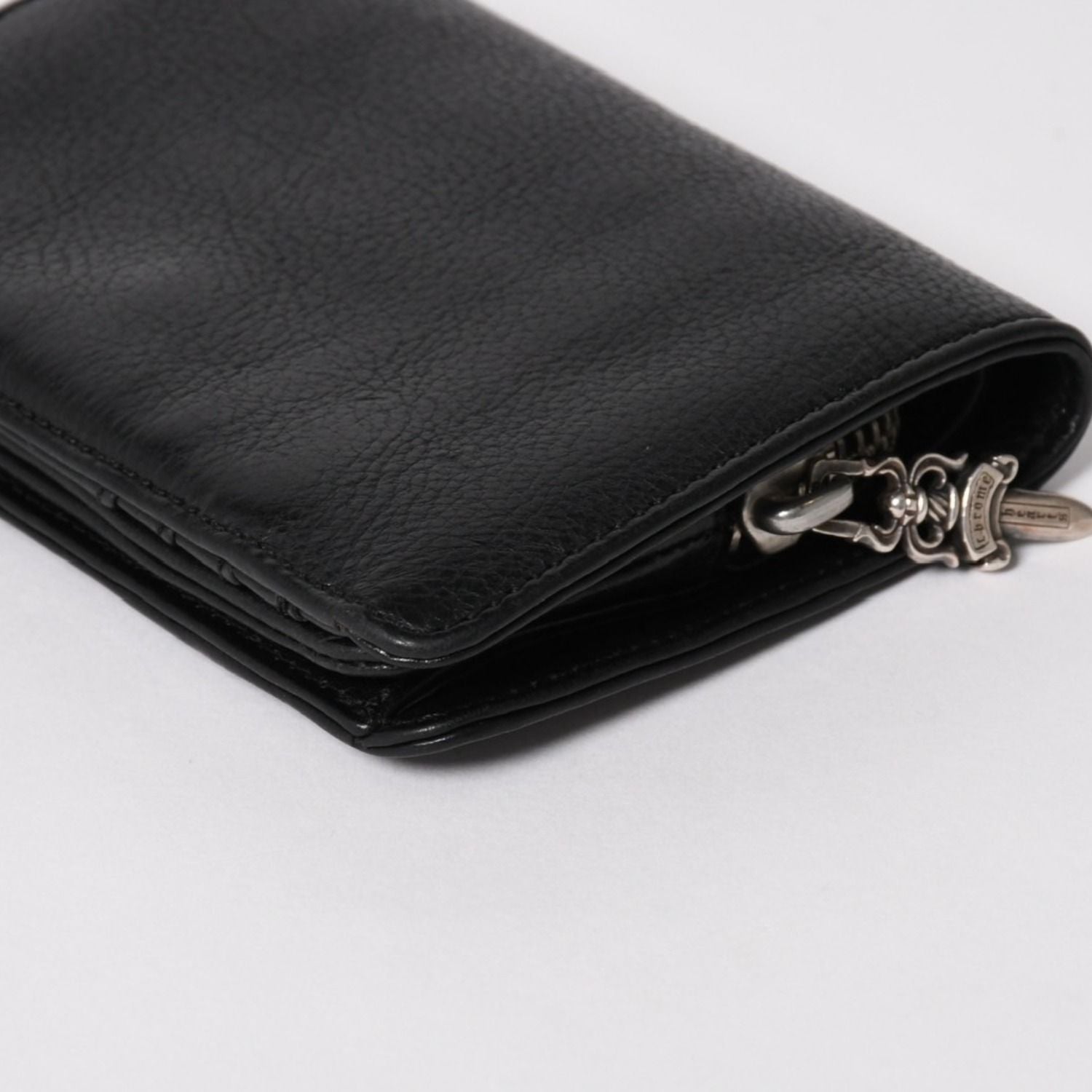 Chrome Hearts Wallet Joey Bifold Dagger Zip Scroll Label Black — view 7