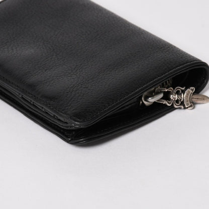 Chrome Hearts Wallet Joey Bifold Dagger Zip Scroll Label Black — view 7