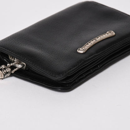 Chrome Hearts Wallet Joey Bifold Dagger Zip Scroll Label Black — view 6