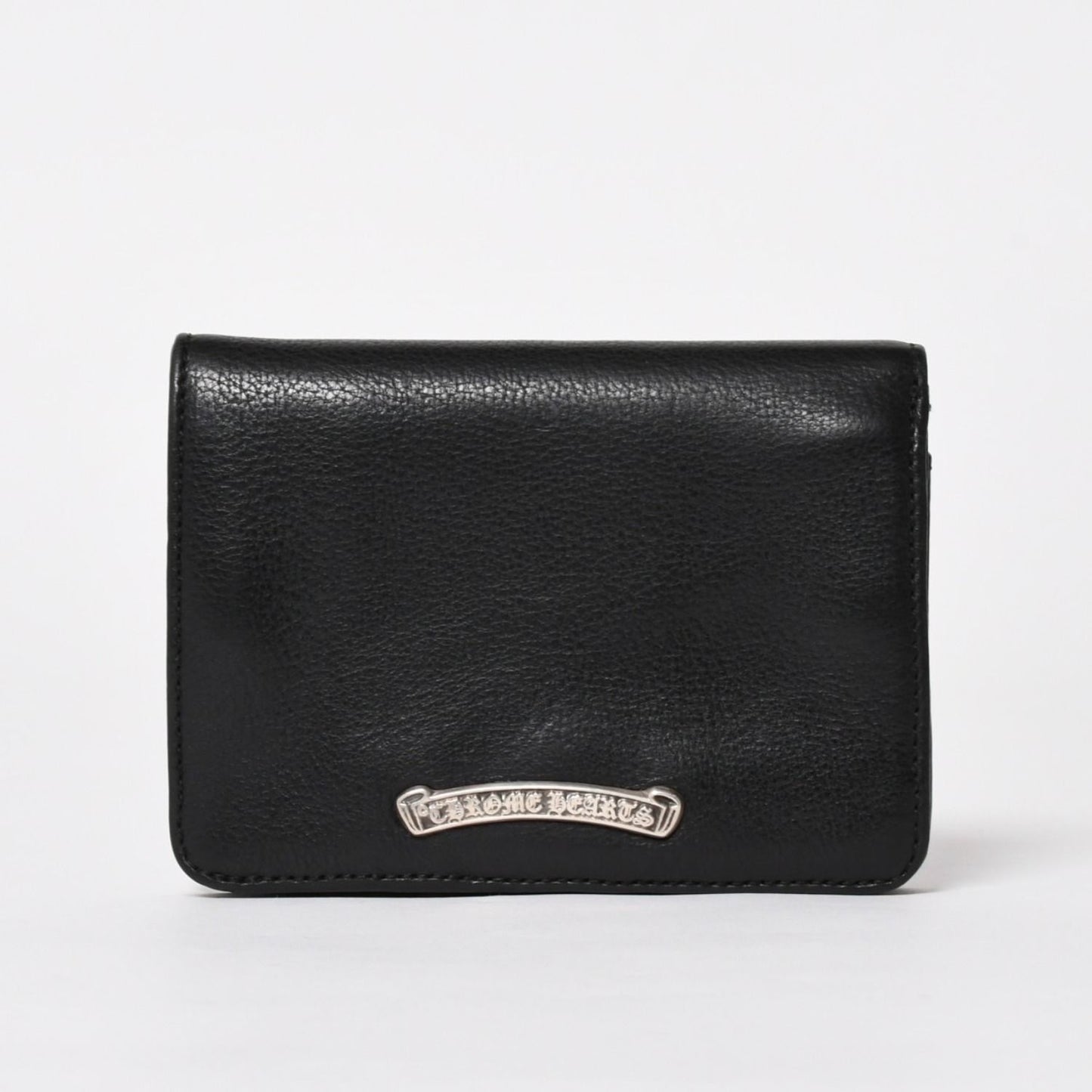 Chrome Hearts Wallet Joey Bifold Dagger Zip Scroll Label Black