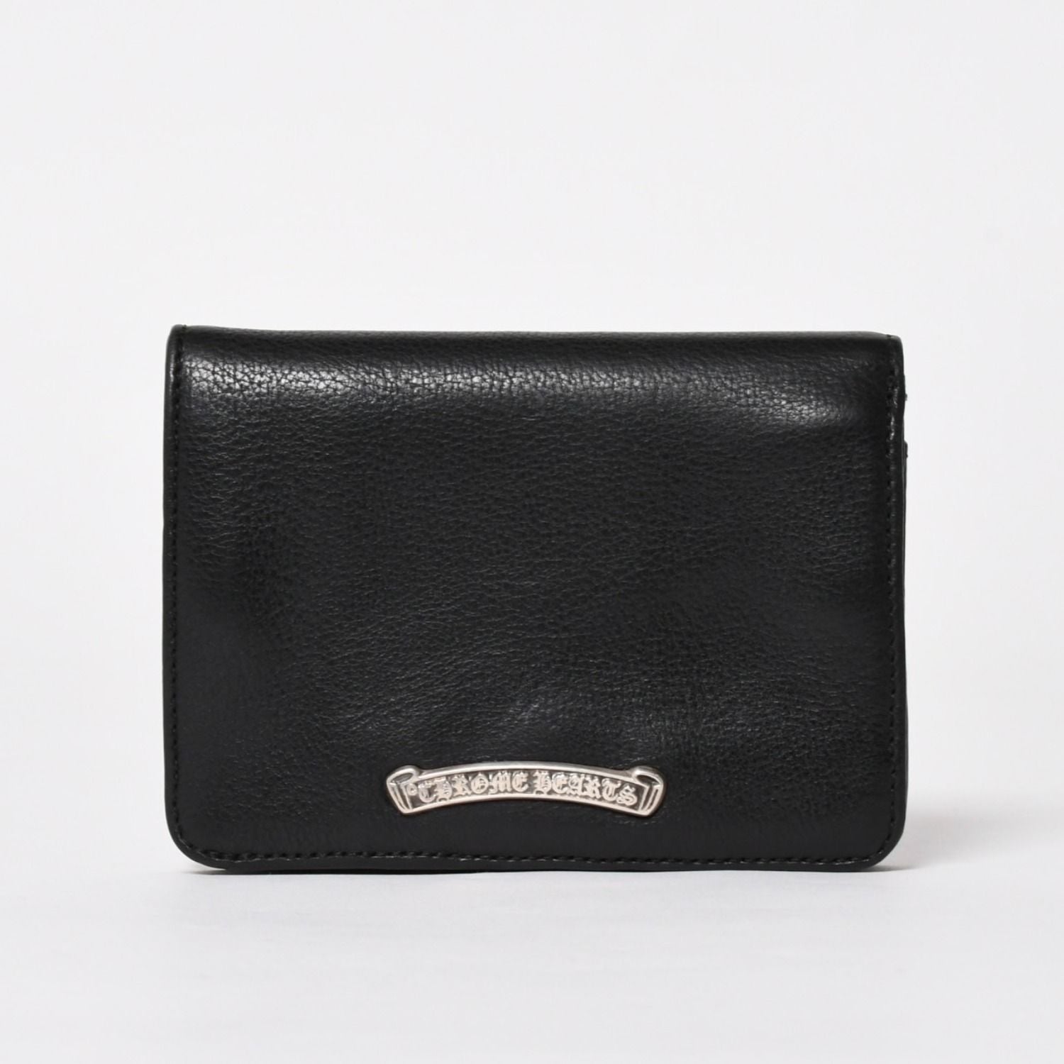 Chrome Hearts Wallet Joey Bifold Dagger Zip Scroll Label Black