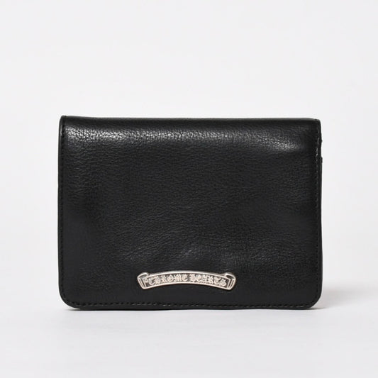 Chrome Hearts Wallet Joey Bifold Dagger Zip Scroll Label Black