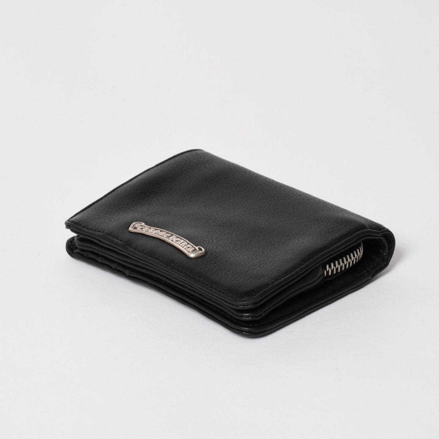 Chrome Hearts Wallet Joey Bifold Dagger Zip Scroll Label Black — view 4