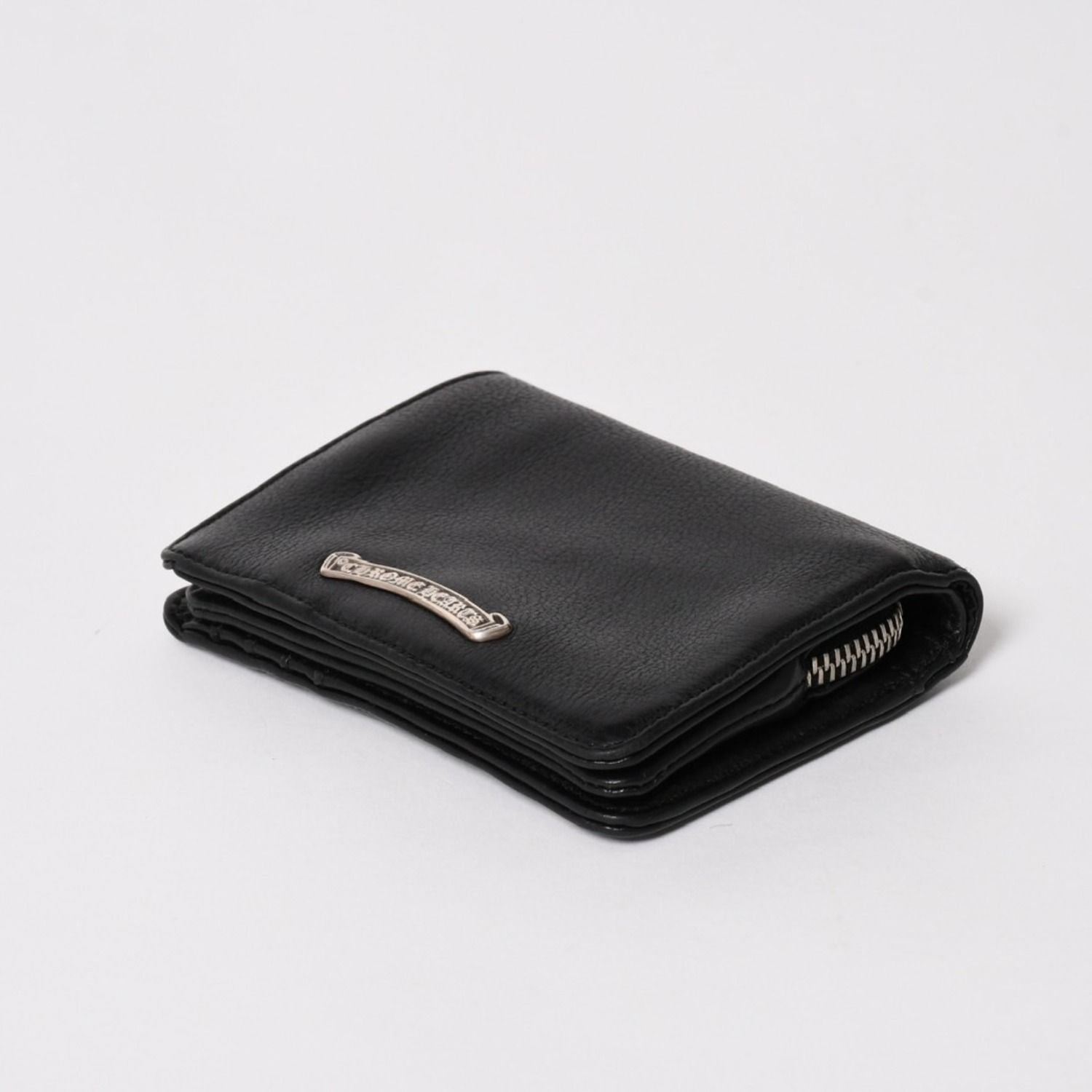 Chrome Hearts Wallet Joey Bifold Dagger Zip Scroll Label Black — view 4
