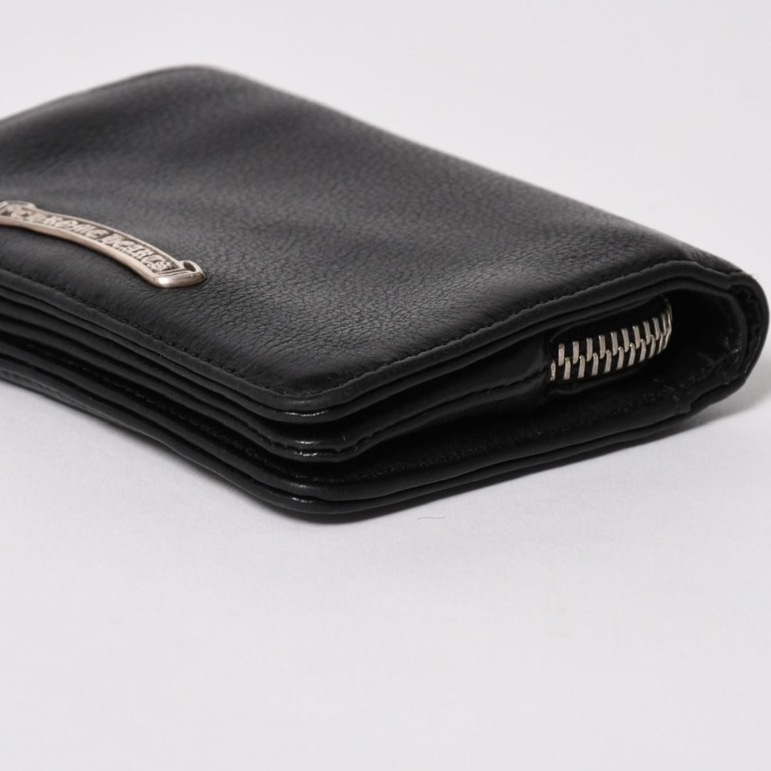 Chrome Hearts Wallet Joey Bifold Dagger Zip Scroll Label Black — view 5