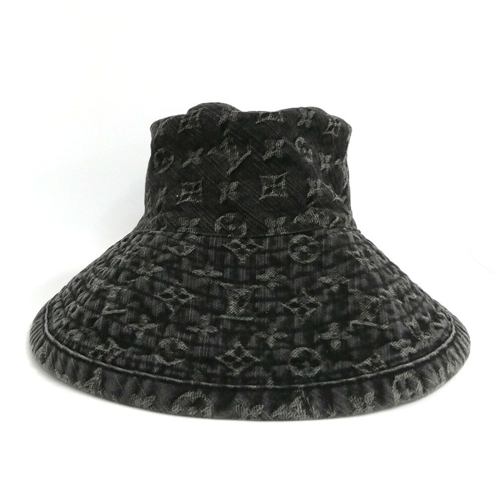 Louis Vuitton Chapeau Monogram Denim Hat Black L Cotton — view 3
