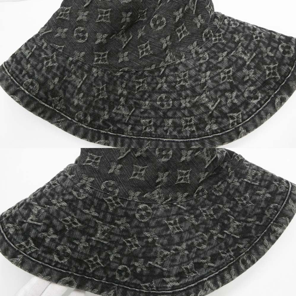 Louis Vuitton Chapeau Monogram Denim Hat Black L Cotton — view 8