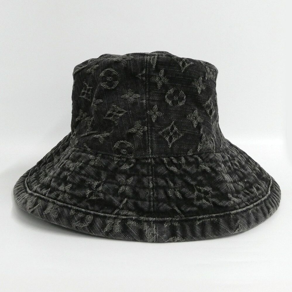 Louis Vuitton Chapeau Monogram Denim Hat Black L Cotton — view 4