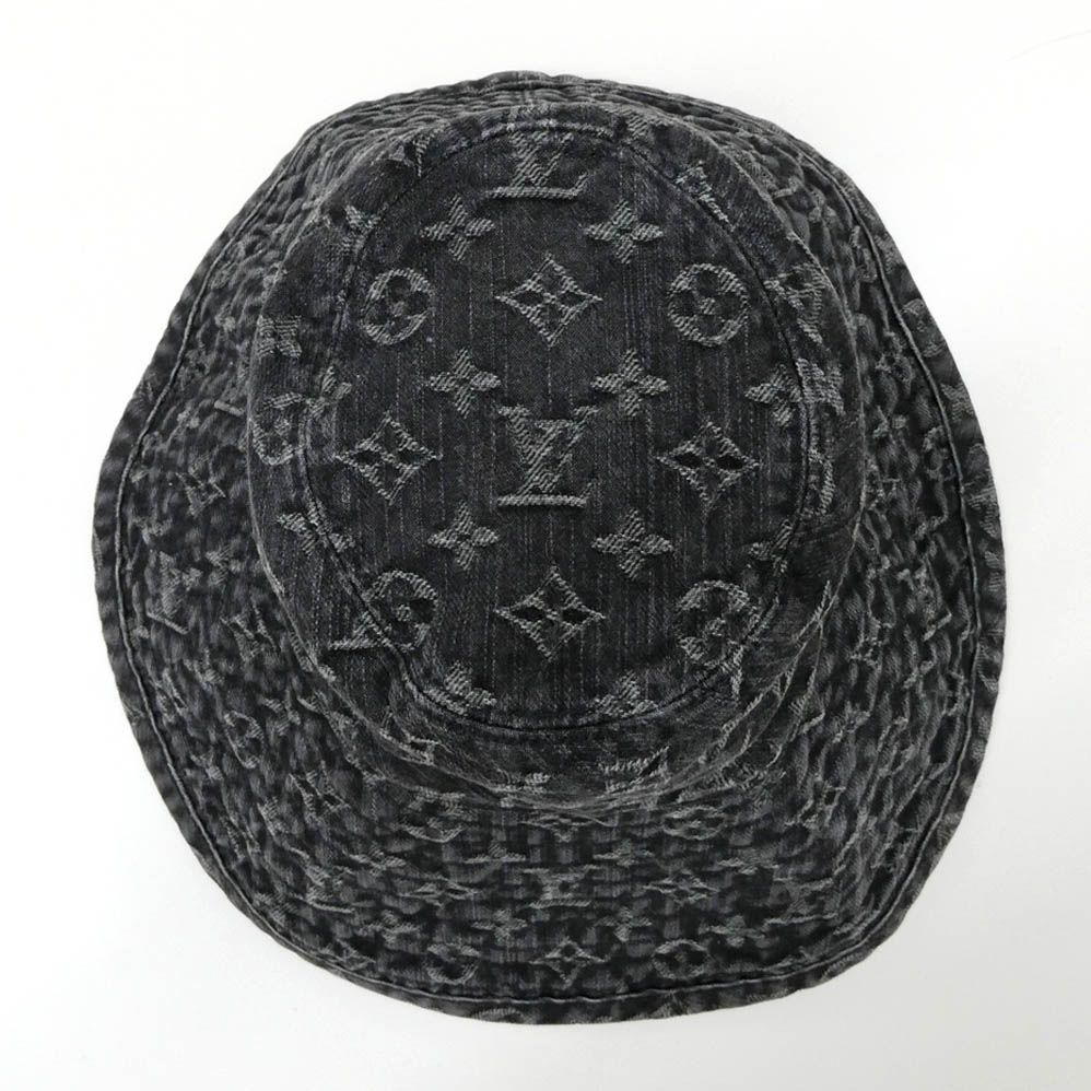 Louis Vuitton Chapeau Monogram Denim Hat Black L Cotton — view 6
