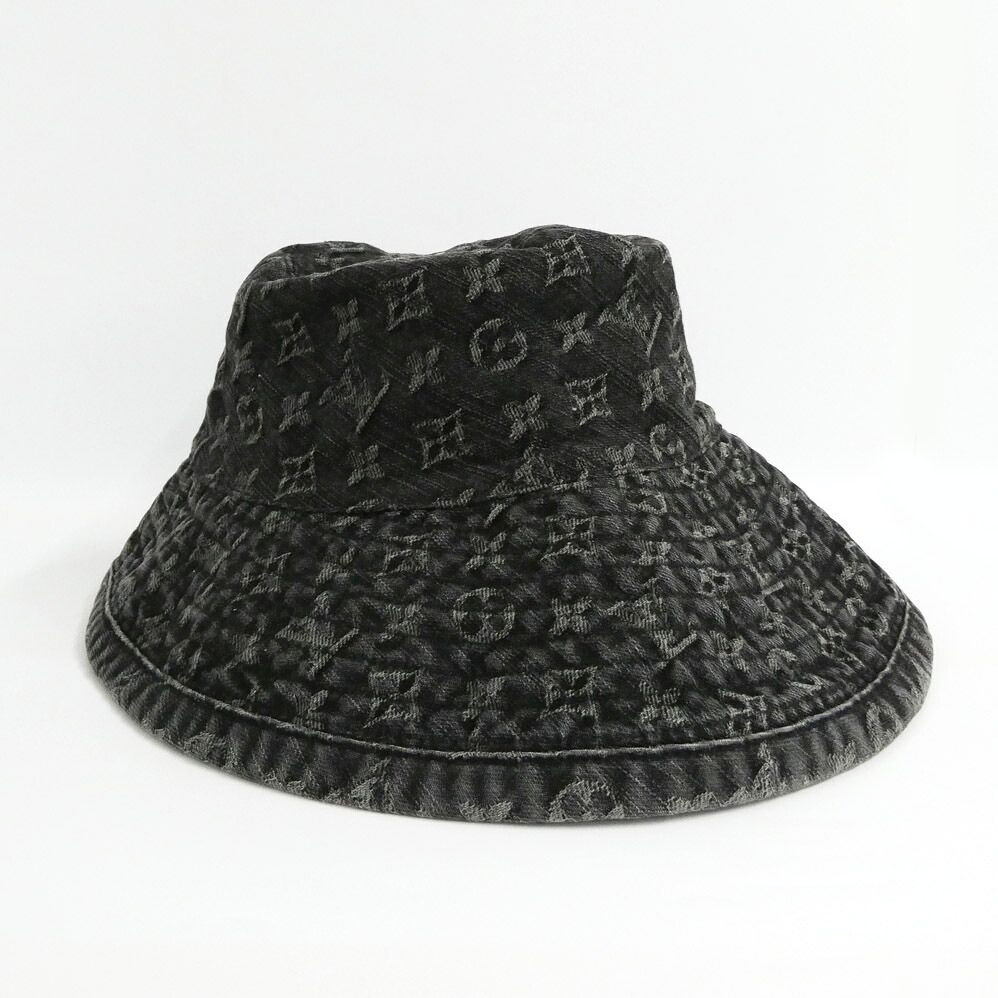 Louis Vuitton Chapeau Monogram Denim Hat Black L Cotton — view 2
