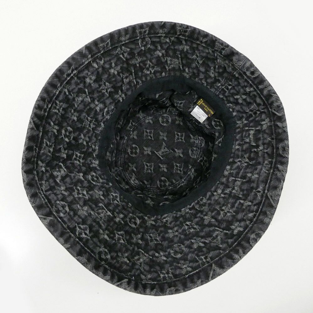 Louis Vuitton Chapeau Monogram Denim Hat Black L Cotton — view 5