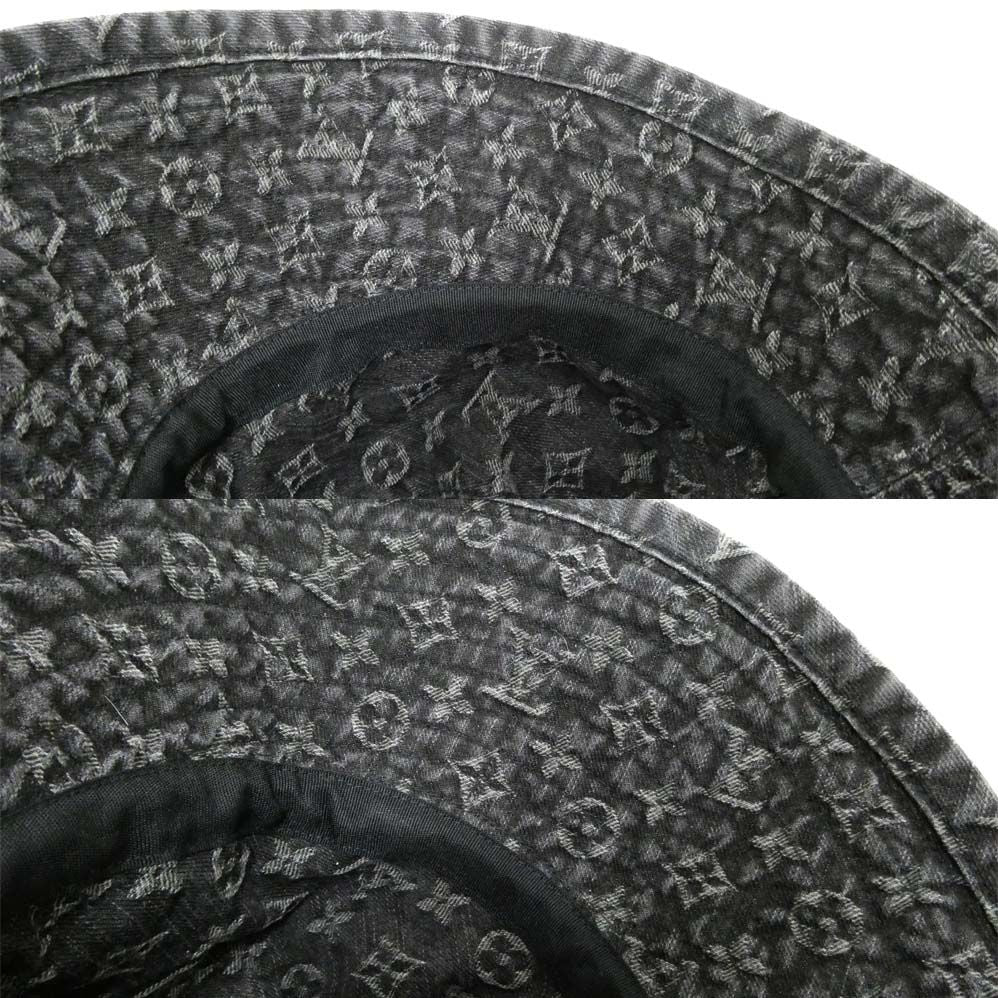 Louis Vuitton Chapeau Monogram Denim Hat Black L Cotton — view 7