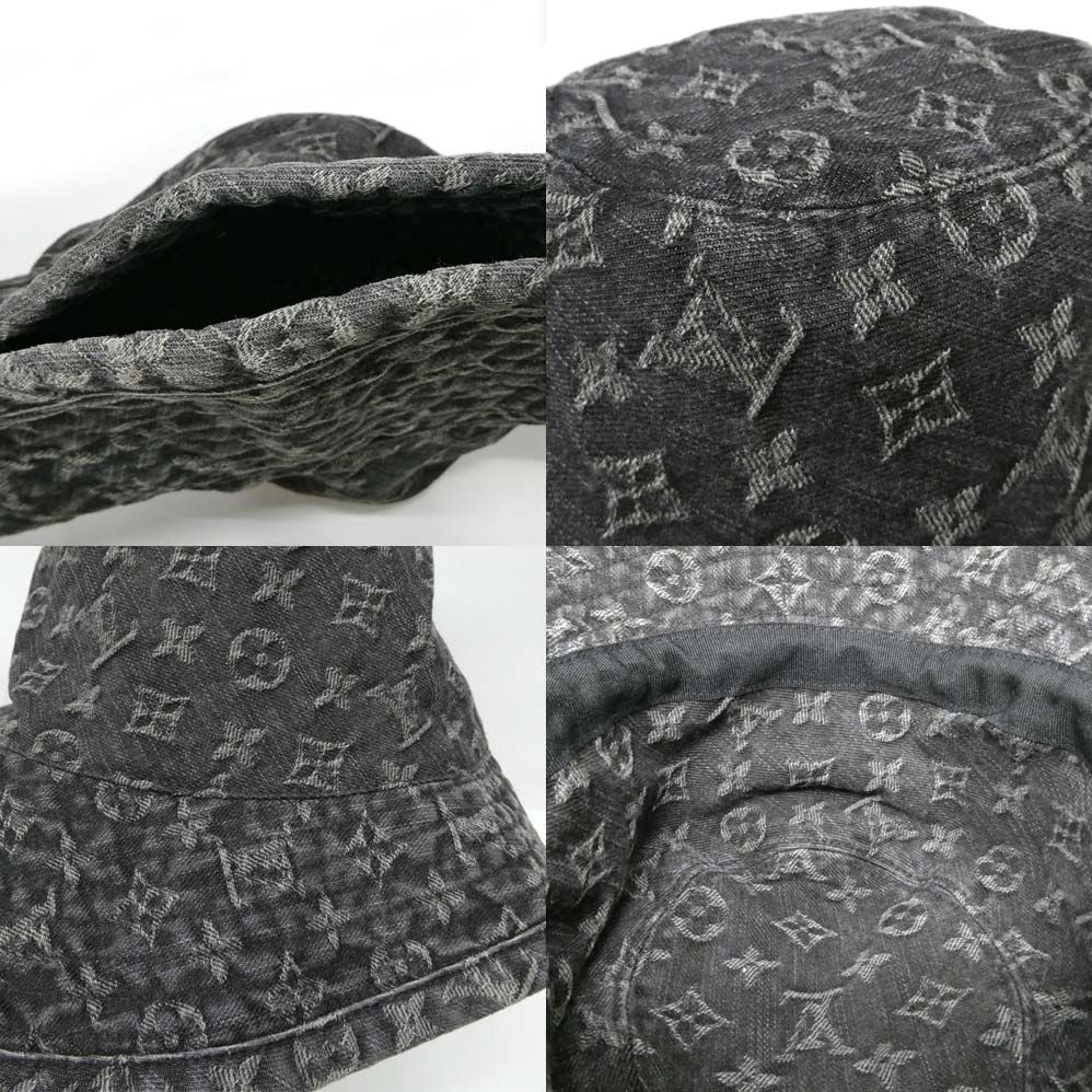 Louis Vuitton Chapeau Monogram Denim Hat Black L Cotton — view 9