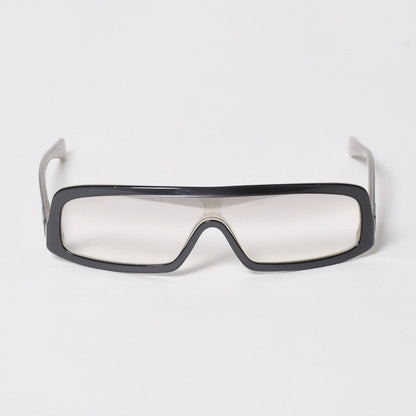 Chanel Shield Shape Sunglasses Acetate Gray Eyewear