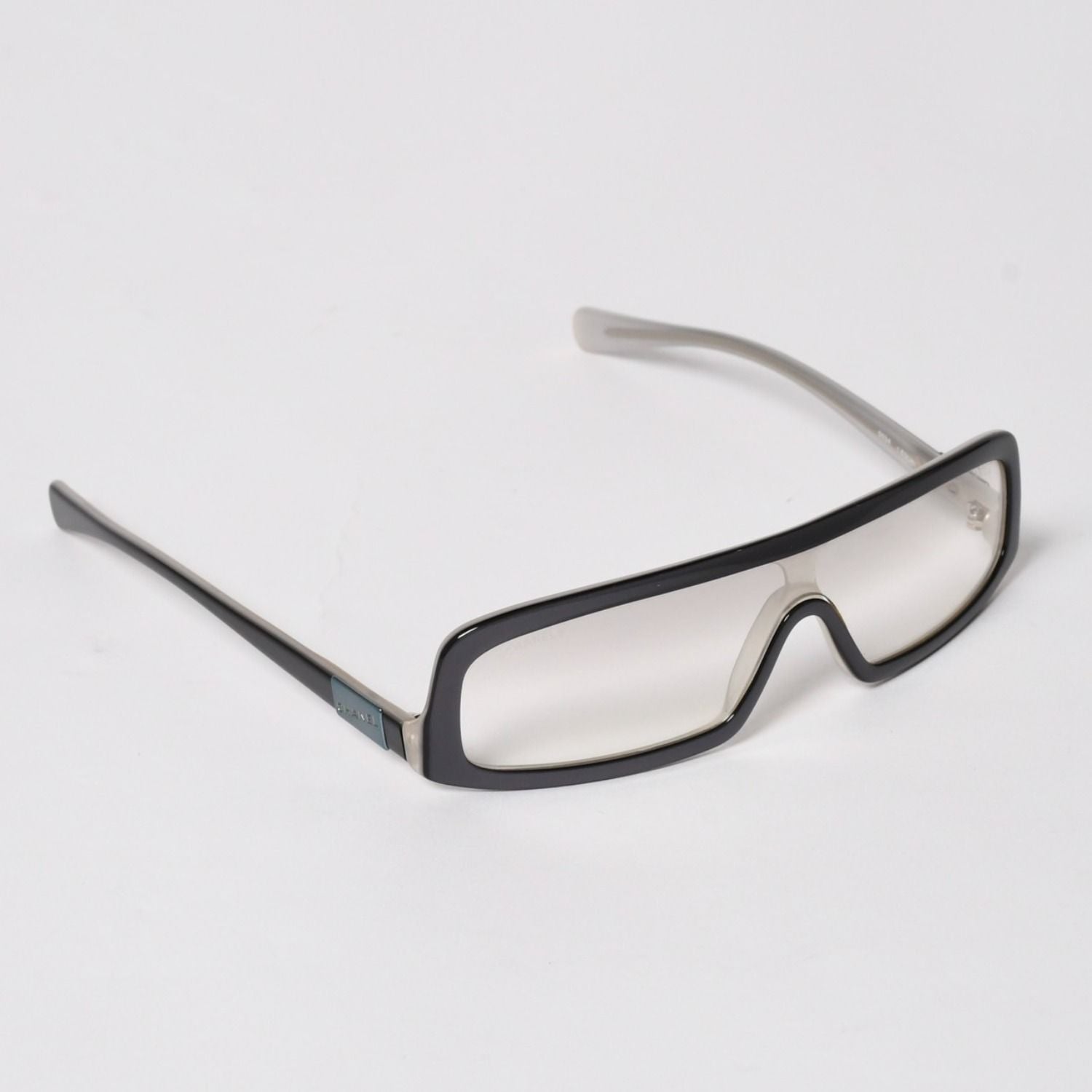 Chanel Shield Shape Sunglasses Acetate Gray Eyewear — view 3