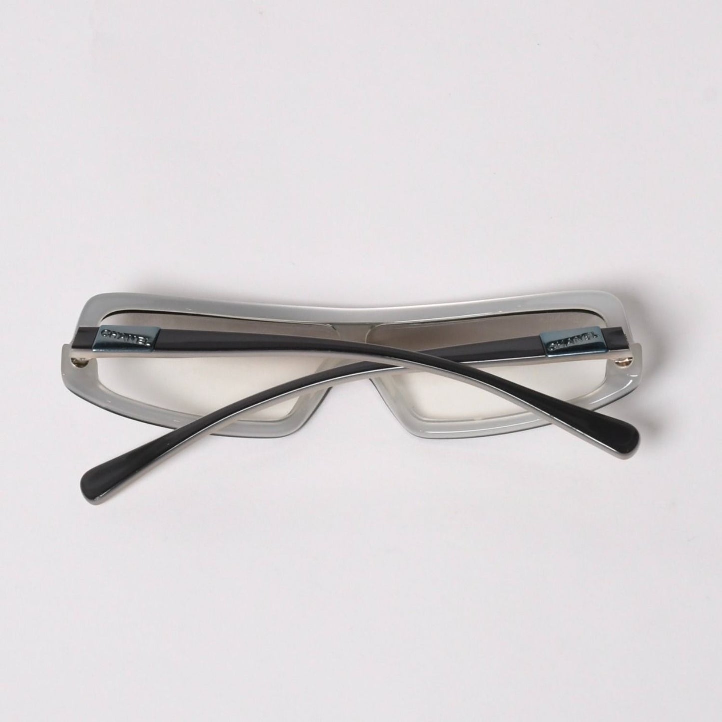 Chanel Shield Shape Sunglasses Acetate Gray Eyewear — view 2