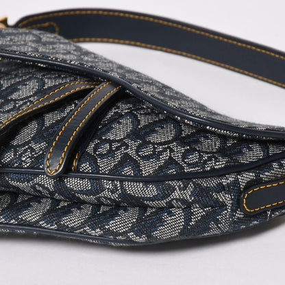 Dior Mini Saddle Bag Trotter Canvas Leather Navy — view 7