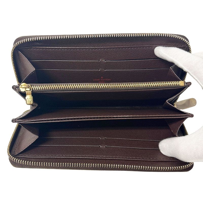 Louis Vuitton Damier Zippy Wallet Zip Around Brown Leather — view 8