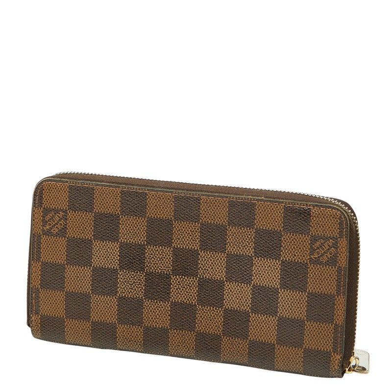 Louis Vuitton Damier Zippy Wallet Zip Around Brown Leather — view 2