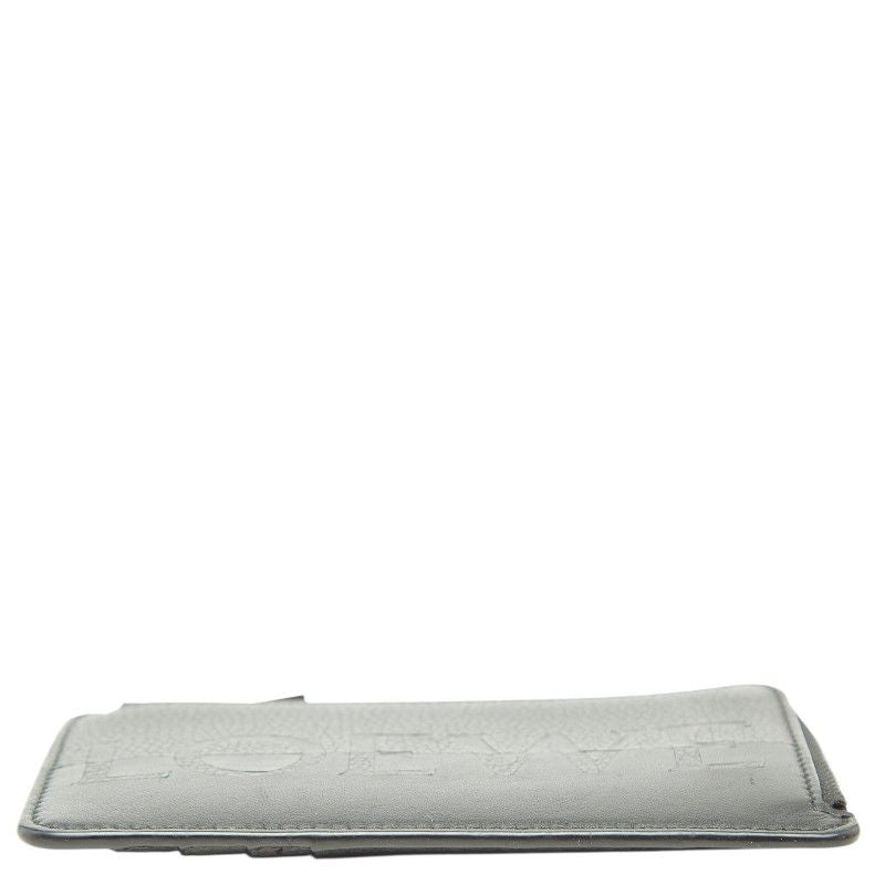 Loewe Logo Bicolor Fragment Case Coin Card Gray Black Leather — view 3
