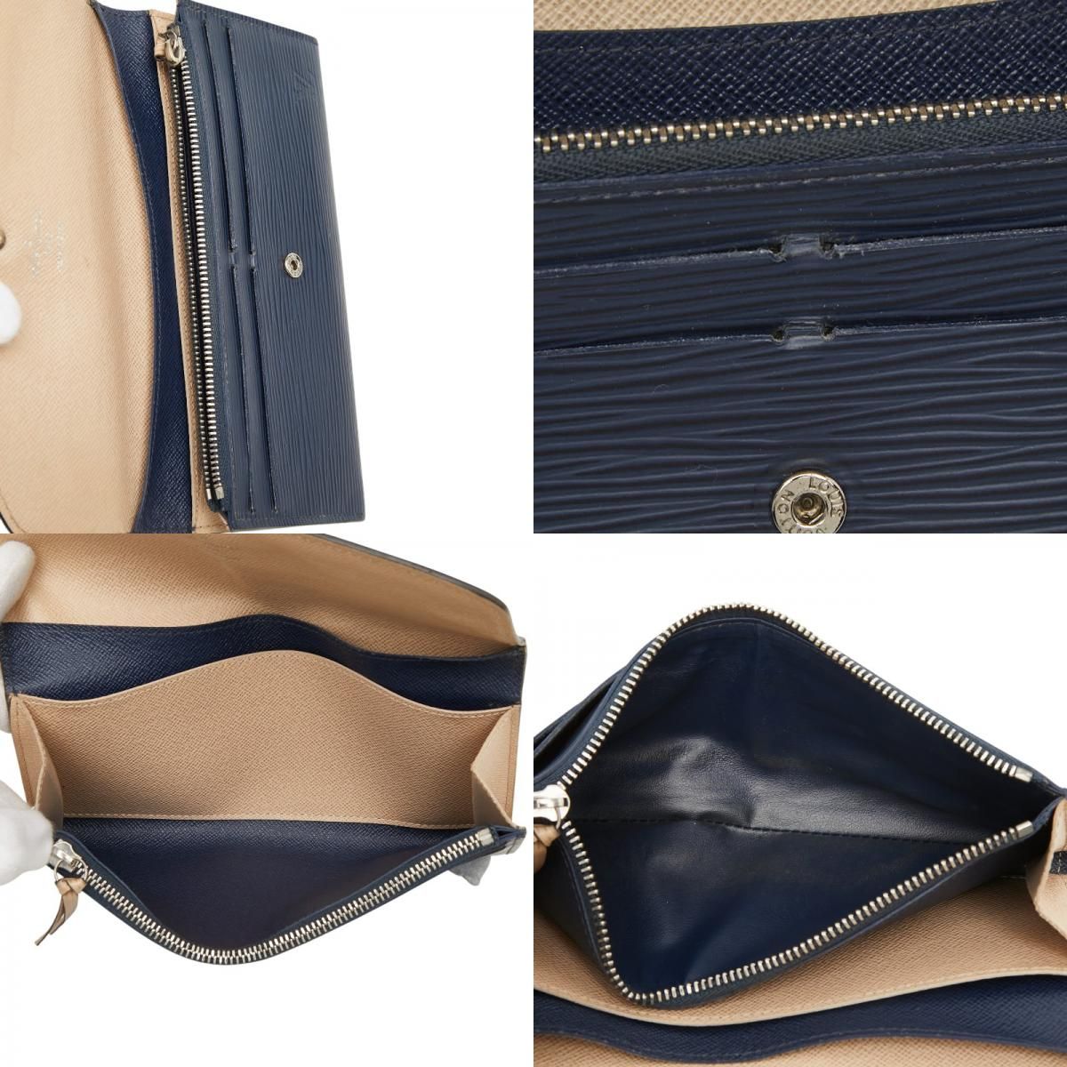 Louis Vuitton Epi Portefeuille Emily Wallet Andigo Blue Leather — view 9