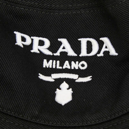 Prada Logo Bucket Hat Black Cotton — view 5