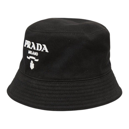 Prada Logo Bucket Hat Black Cotton — view 2