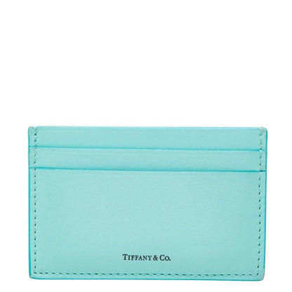 Tiffany & Co Card Case Cobalt Blue Leather