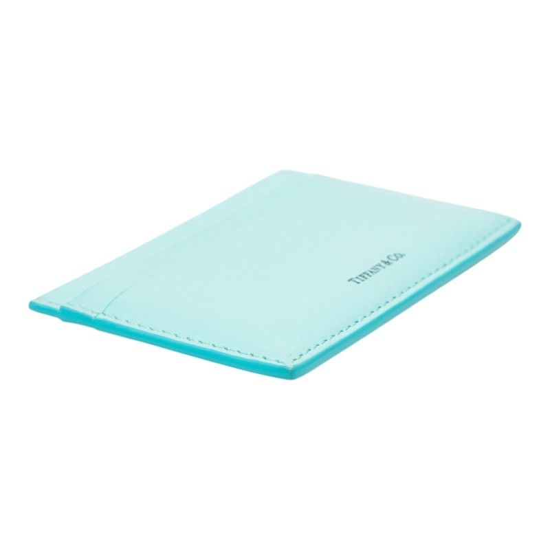 Tiffany & Co Card Case Cobalt Blue Leather — view 5