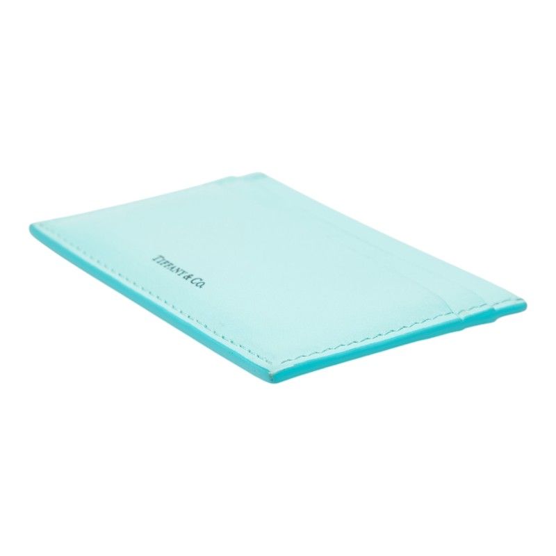 Tiffany & Co Card Case Cobalt Blue Leather — view 4