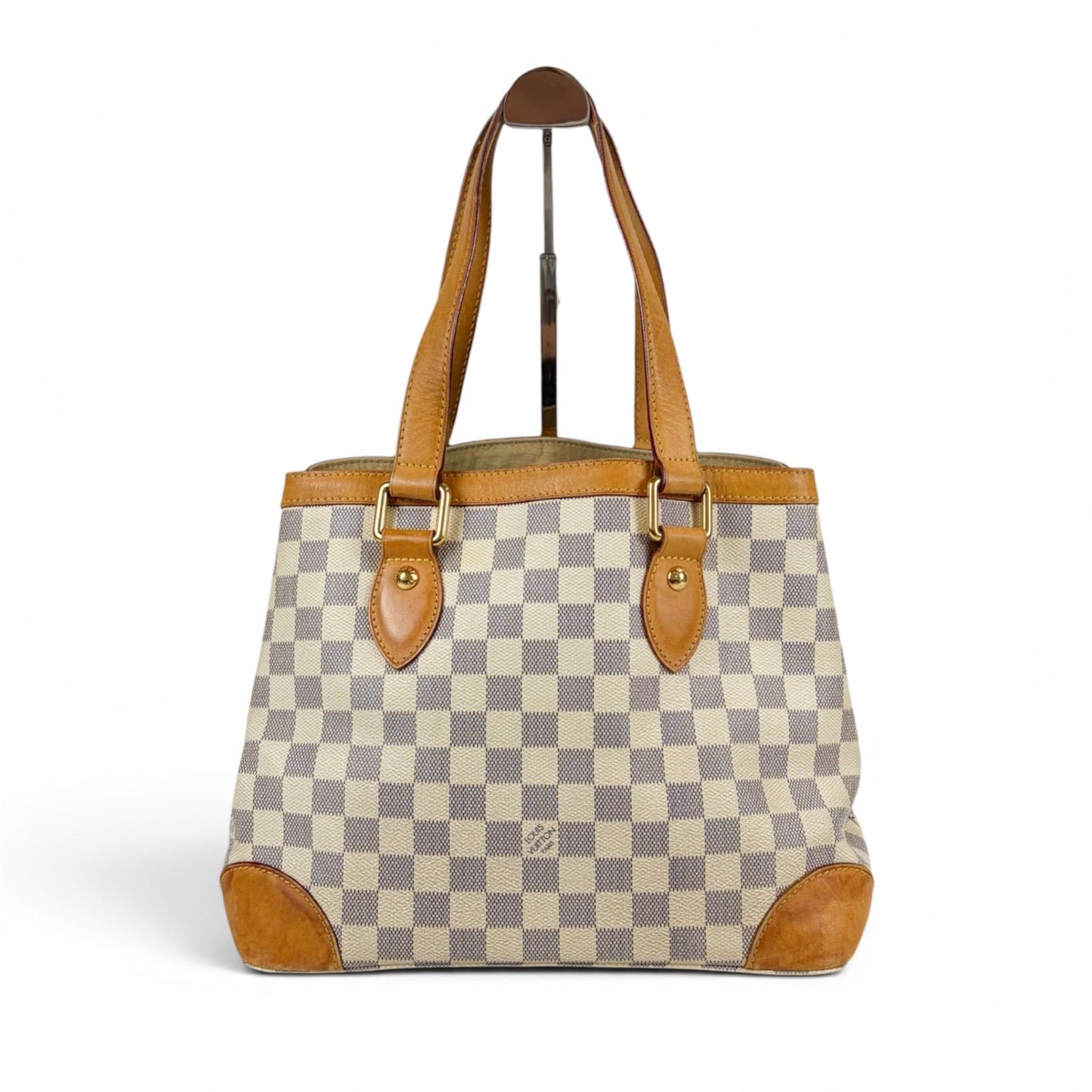 Louis Vuitton Damier Azur Leather Hampstead PM Tote Shoulder Bag — view 3