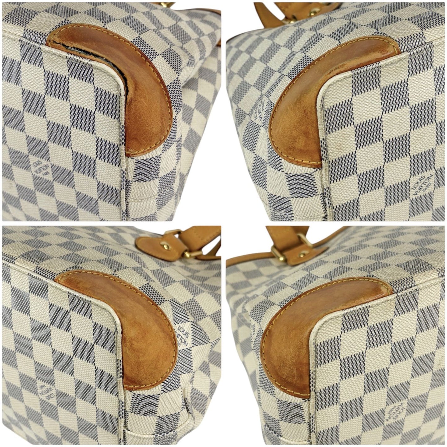Louis Vuitton Damier Azur Leather Hampstead PM Tote Shoulder Bag — view 6